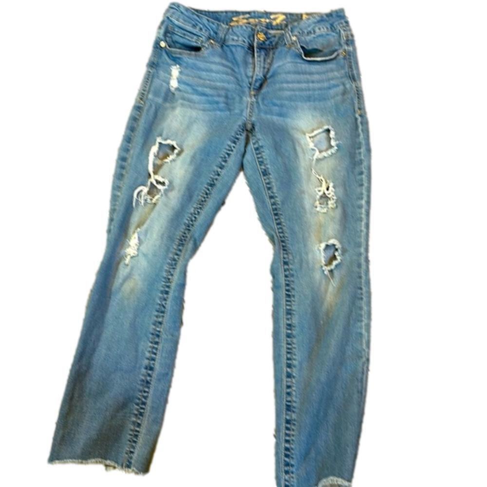Seven7 Distressed Blue Jeans - Women's 12